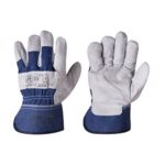 Manusi din piele spalt "Kraga-Standard" alb-albastru 10", 313591